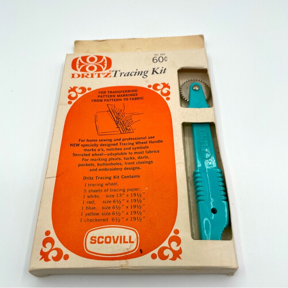 Vintage Scovill Dritz Tracing Kit For Sewing Original Box USA Made #645 See Pics